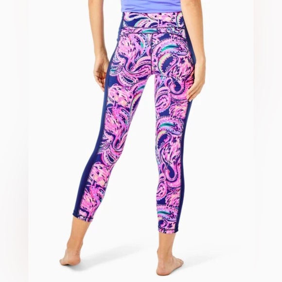 Lilly Pulitzer LUXLETIC Weekender High Rise Midi Legging High Tide Navy Size XS - Picture 2 of 12